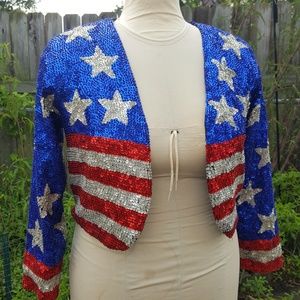 Vintage Stars and stripes sequin blazer